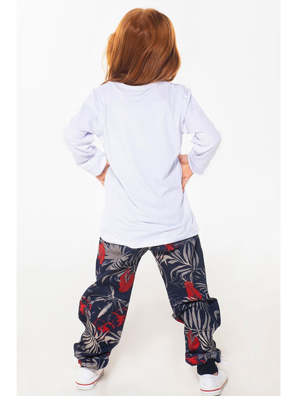 Karışık Çiçekli Kız Çocuk Pantolon + Tshirt Takım-1