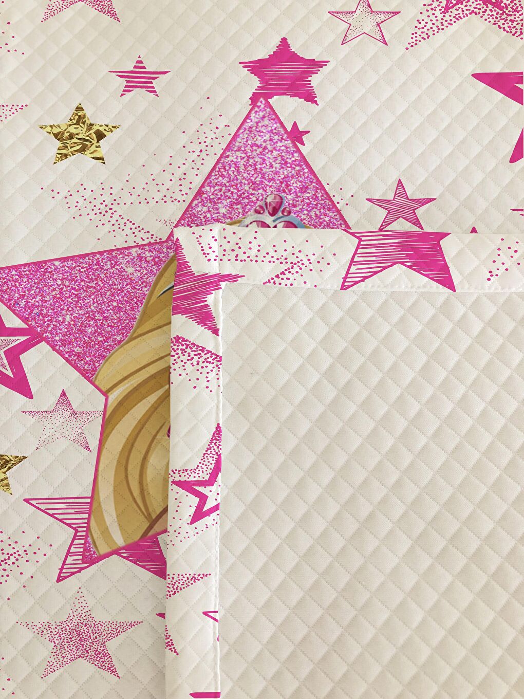 Karışık Prenses Kız Desenli Bebek Ve Çocuk Baskılı Tek Kişilik Pike Takımı Renkli-2