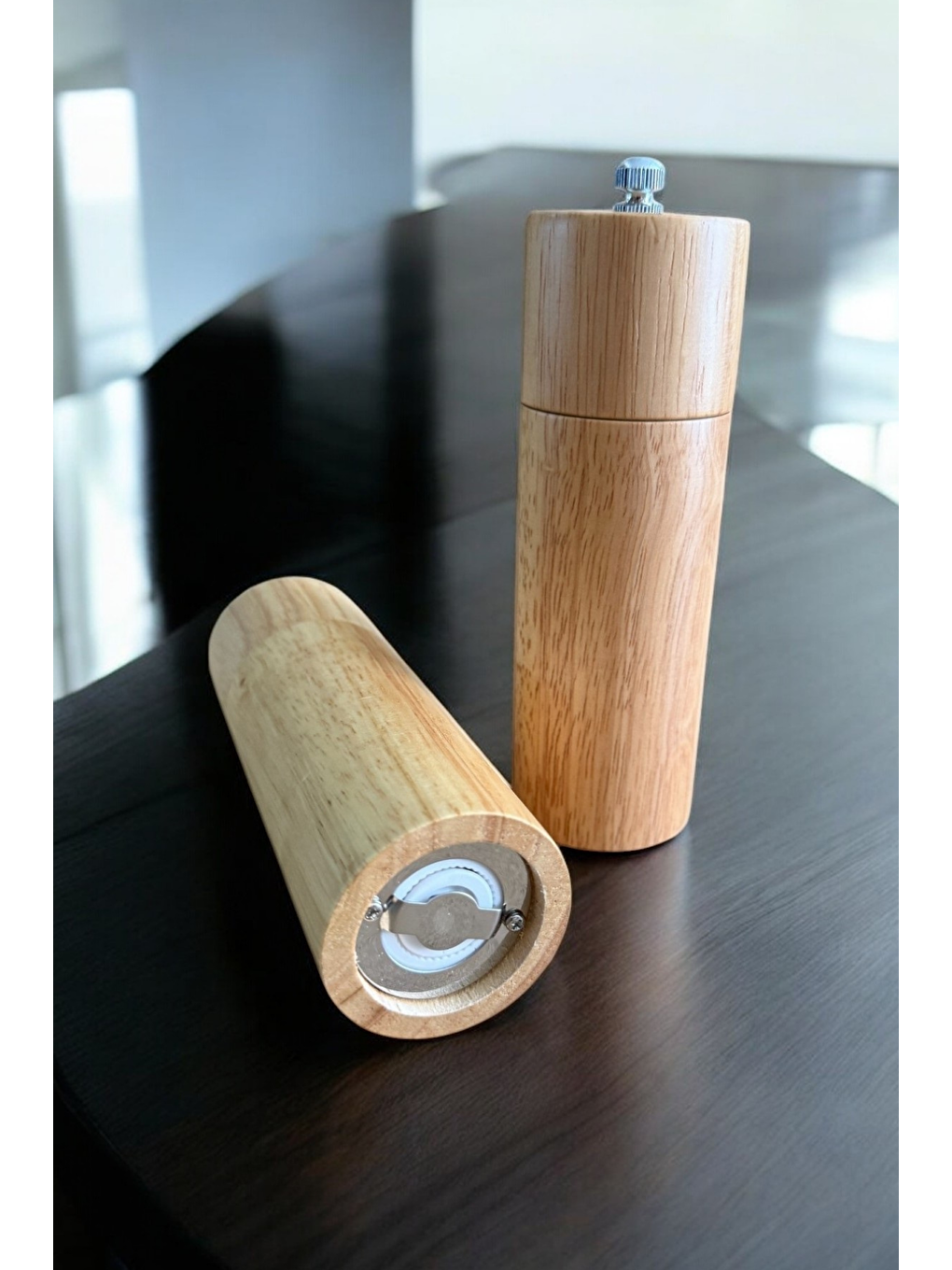 Kahverengi Bambu Ahşap Gövdeli Baharat Öğütücüsü 16 cm2 Adet377-2