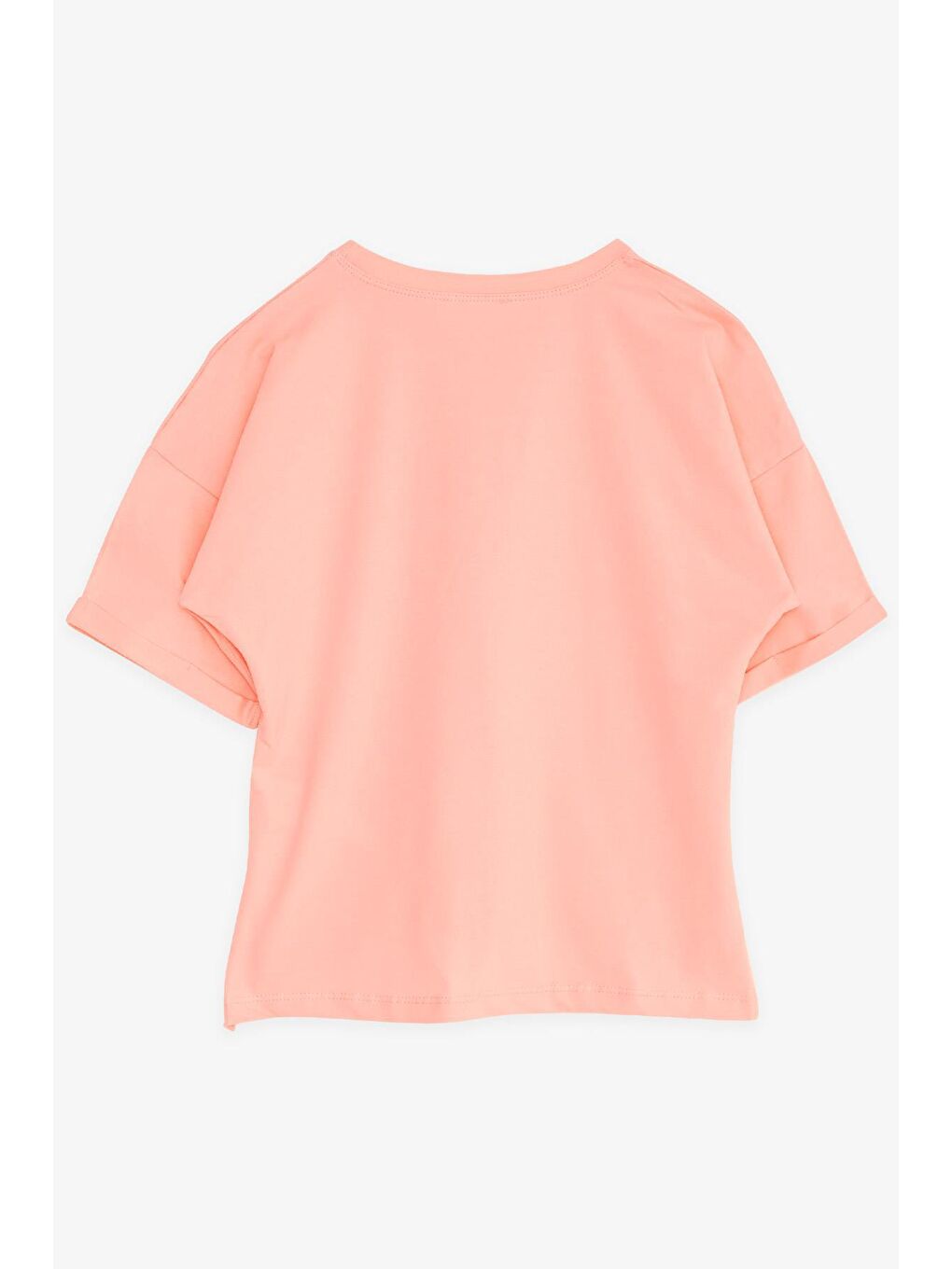 Pembe Kız Çocuk Tişört Çiçek Baskılı Somon (8-10 Yaş)-1