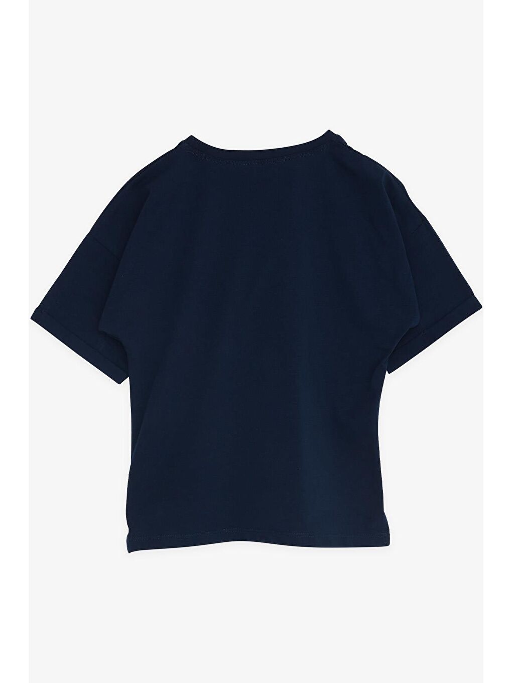 Kız Çocuk Tişört Çiçek Baskılı Lacivert (8-10 Yaş)-2