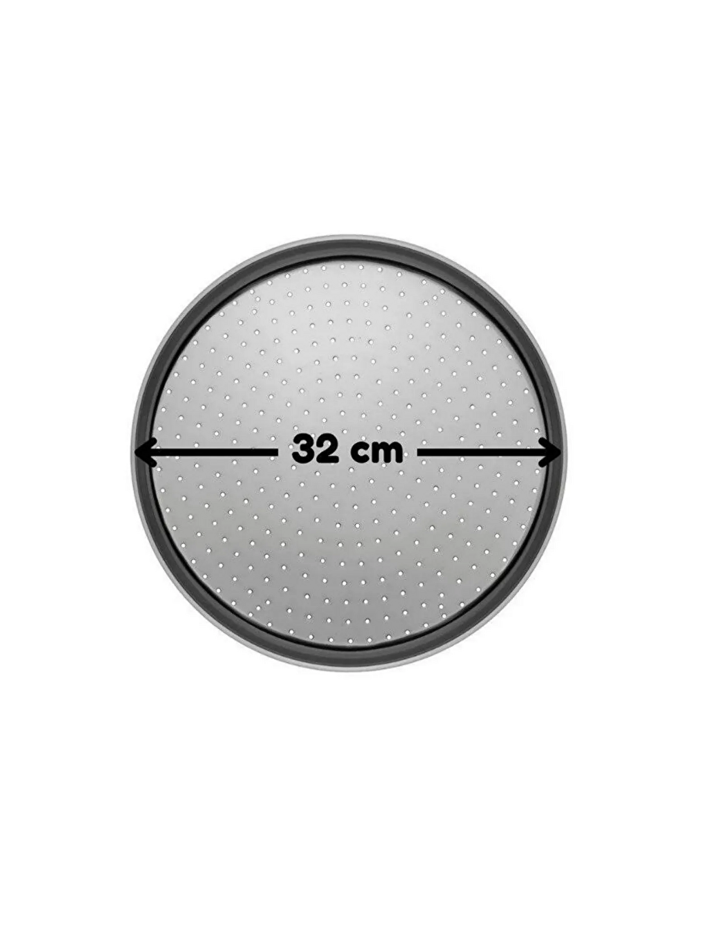 2'li Set Siyah 45x65 cm Silikon Hamur Açma Matı ve Pizza Tepsisi 32 cm-1