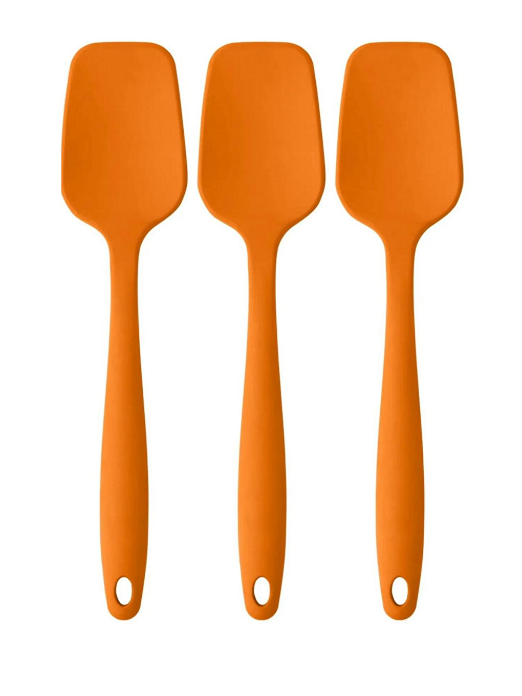Büyük Boy Yanmaz Yapışmaz Silikon Turuncu Düz Spatula 3’lü
