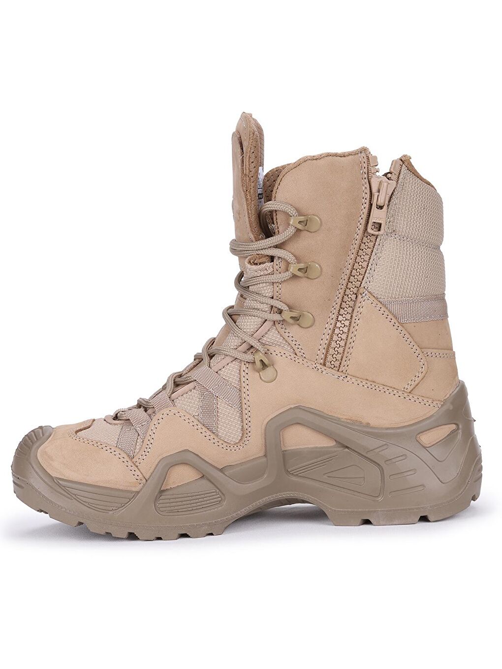 Bej P1491 Meridyen Deri Erkek Askeri Bot Ayakkabı-4