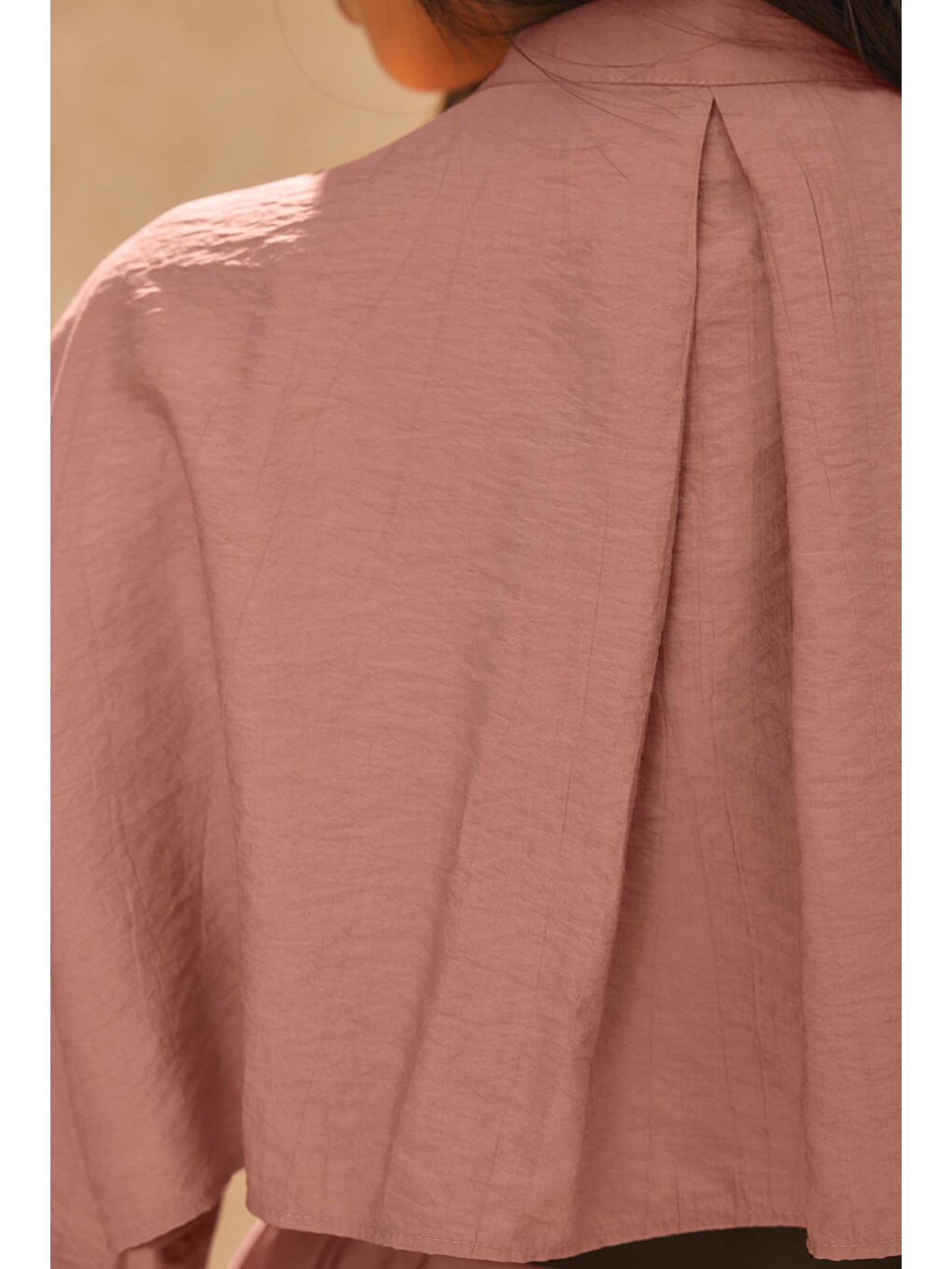 Pembe Rüzgarlıklı Elbise Açık Gül-4