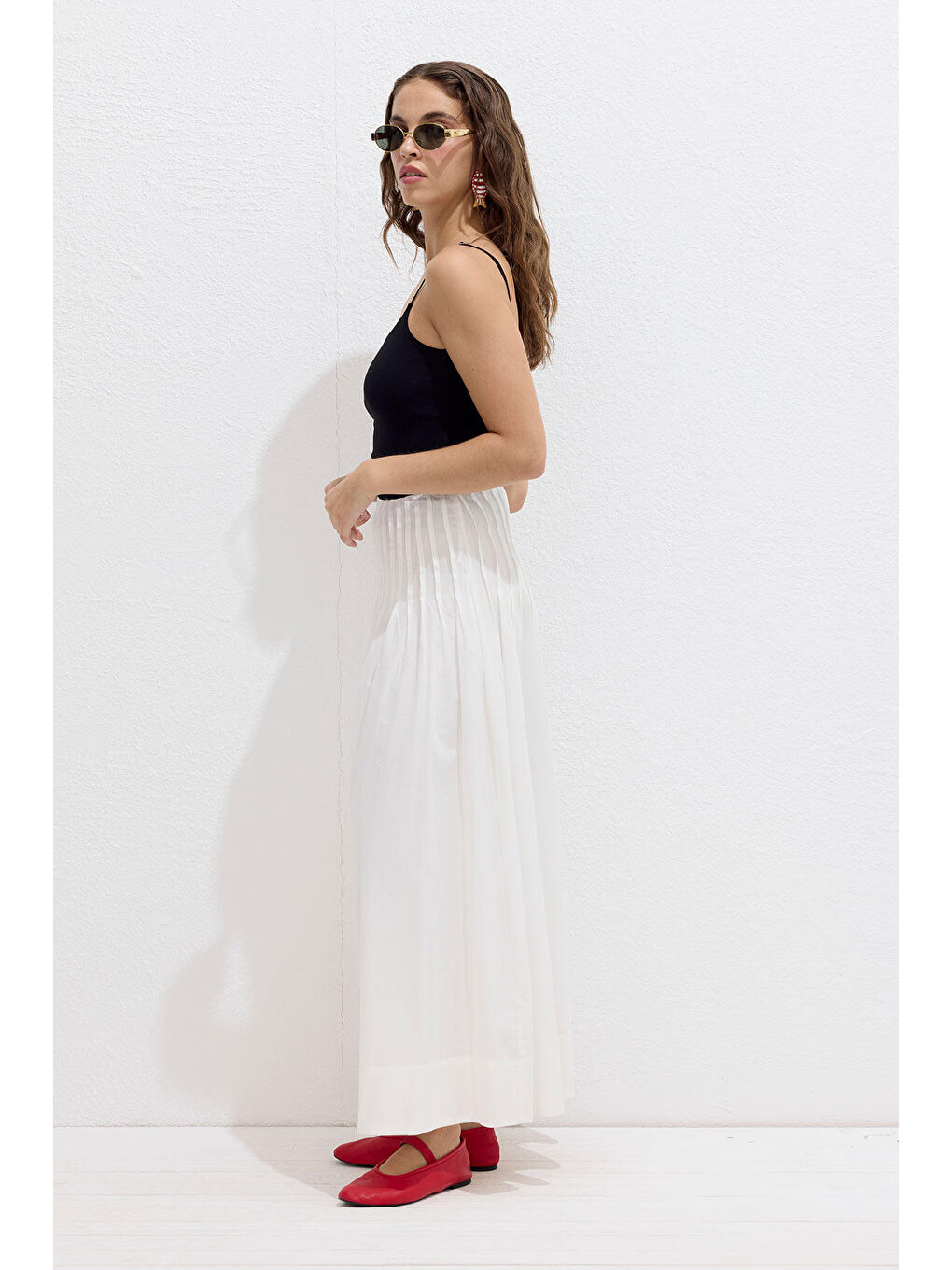 Nervürlü Vual Etek Ekru-4