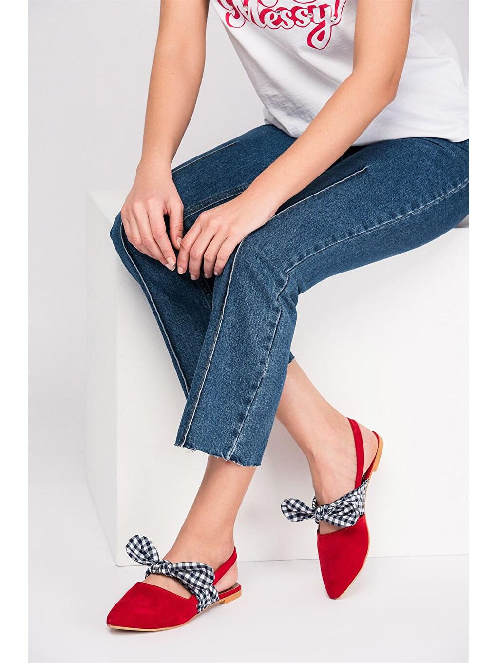 Kırmızı/Lacivert Kadın Babet D726603002