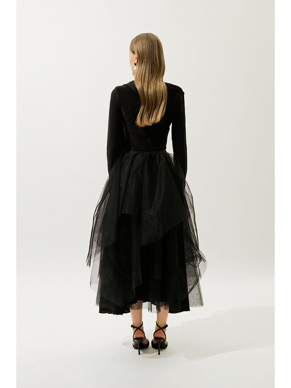 Pelerin Detaylı Bluz Siyah-7