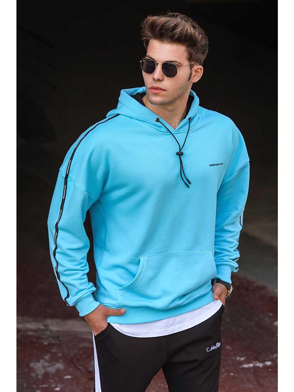 Turkuaz Kapüşonlu Sweatshirt 4721