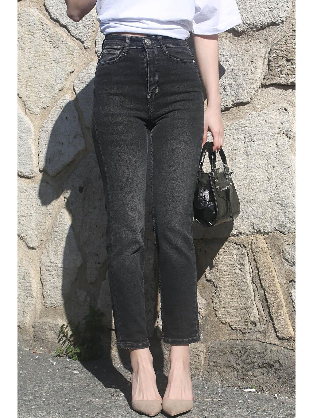 Madmext Siyah Slim Fit Kadın Mom Jean MG1738 - 2