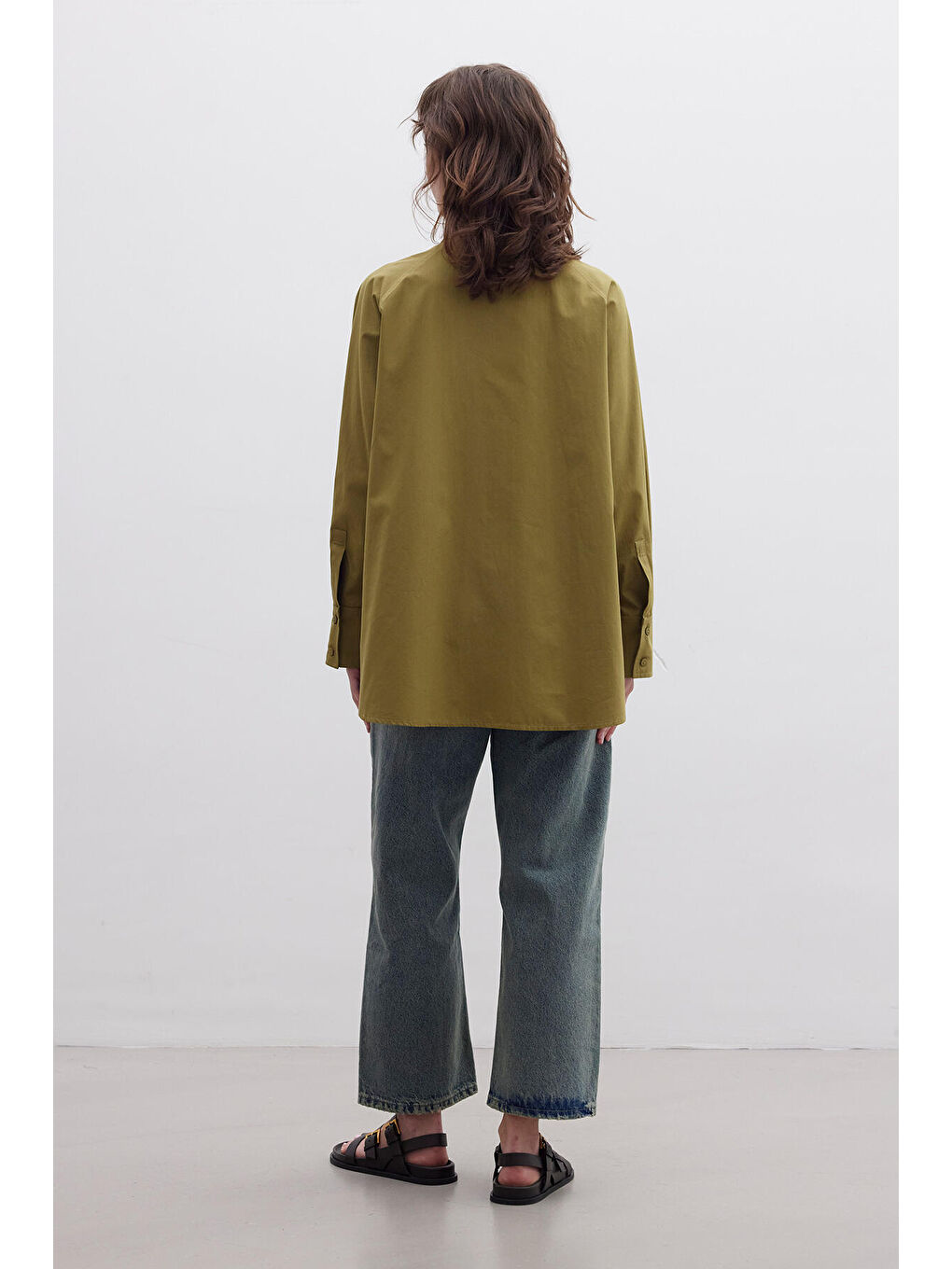 Cep Bağlama Detaylı Gömlek Yeşil-7