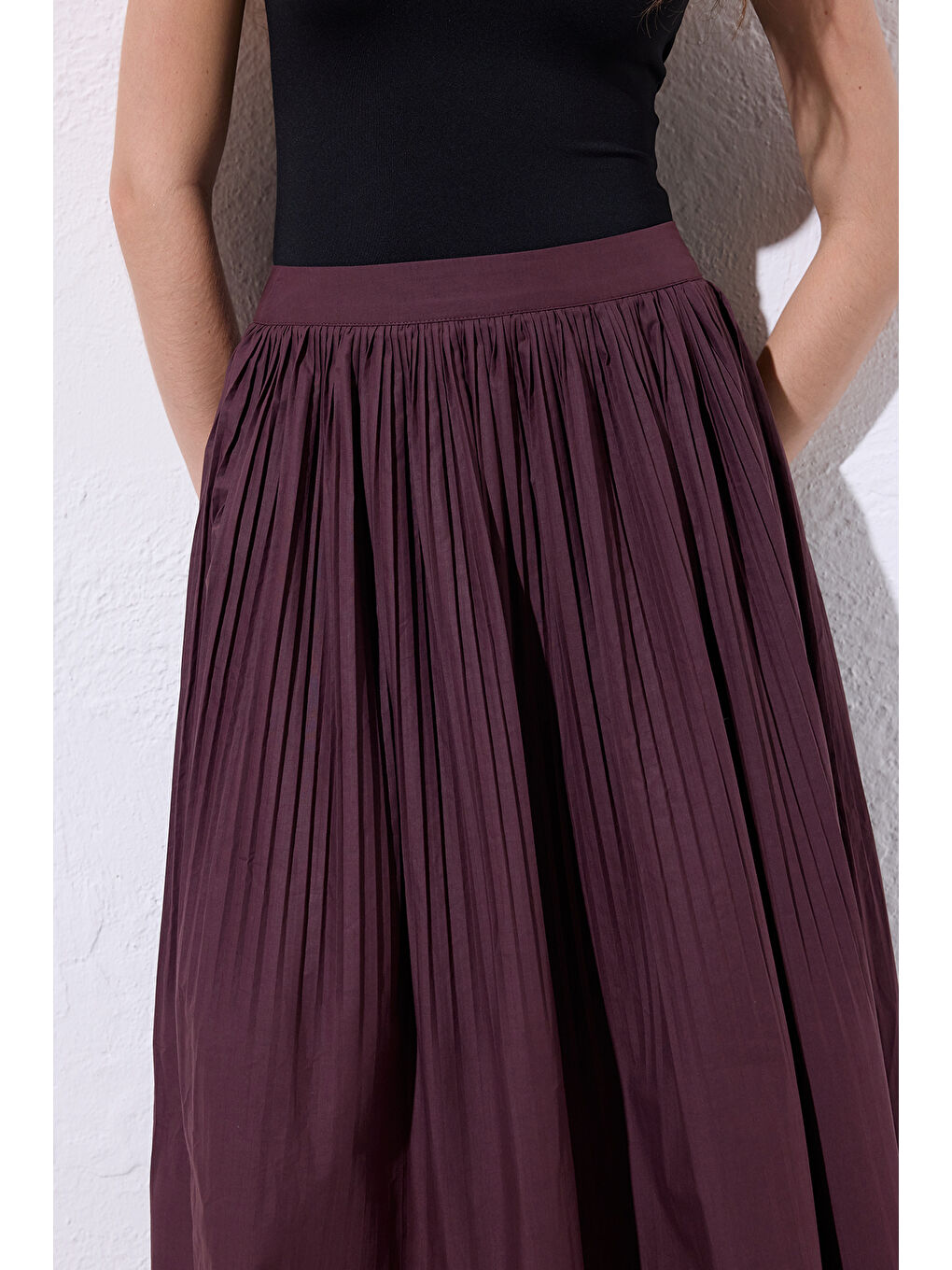 Piliseli Geniş Etek Mürdüm-6