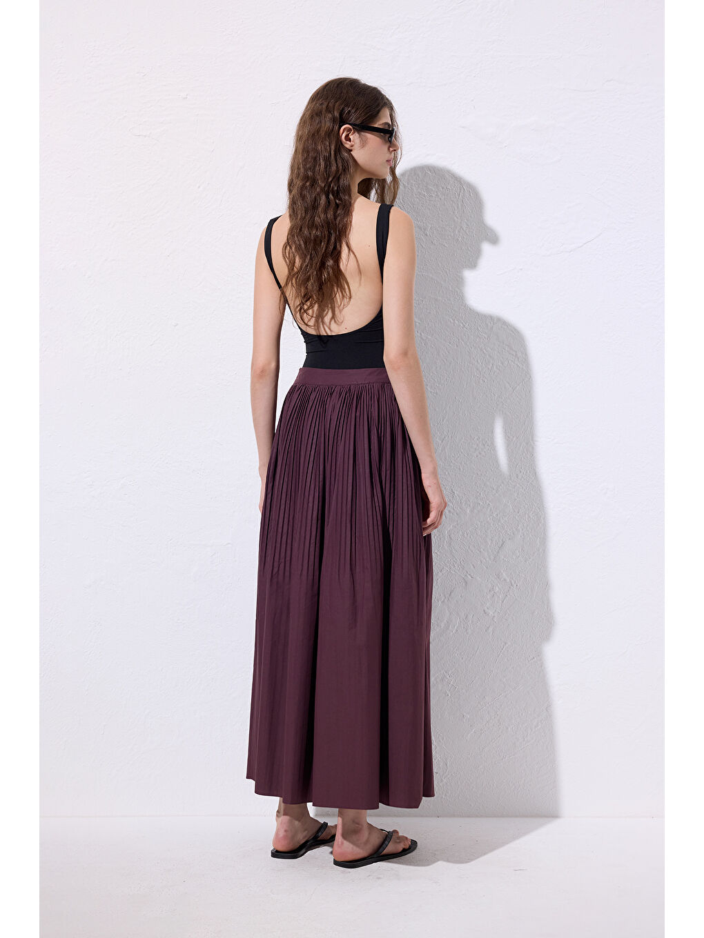 Piliseli Geniş Etek Mürdüm-7