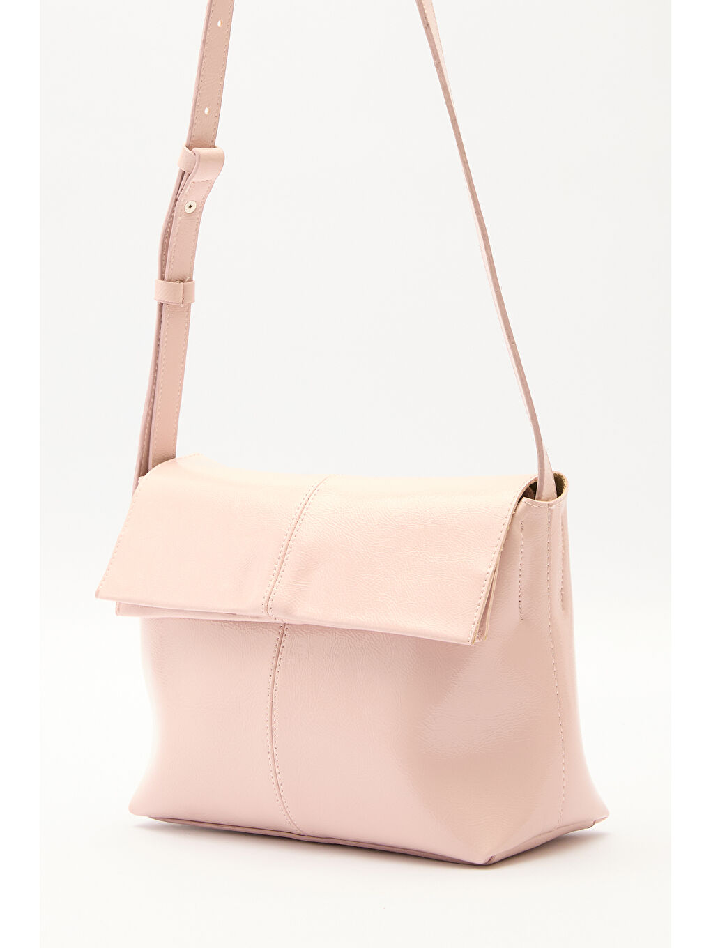 Kapaklı Deri Çanta Pembe-4