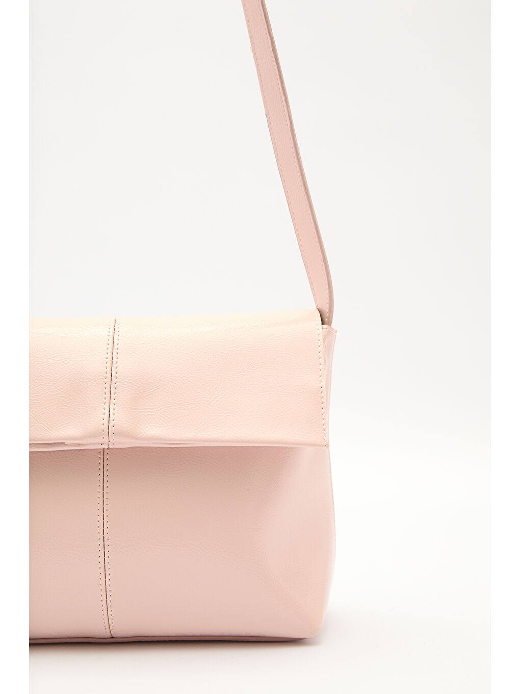 Kapaklı Deri Çanta Pembe-5