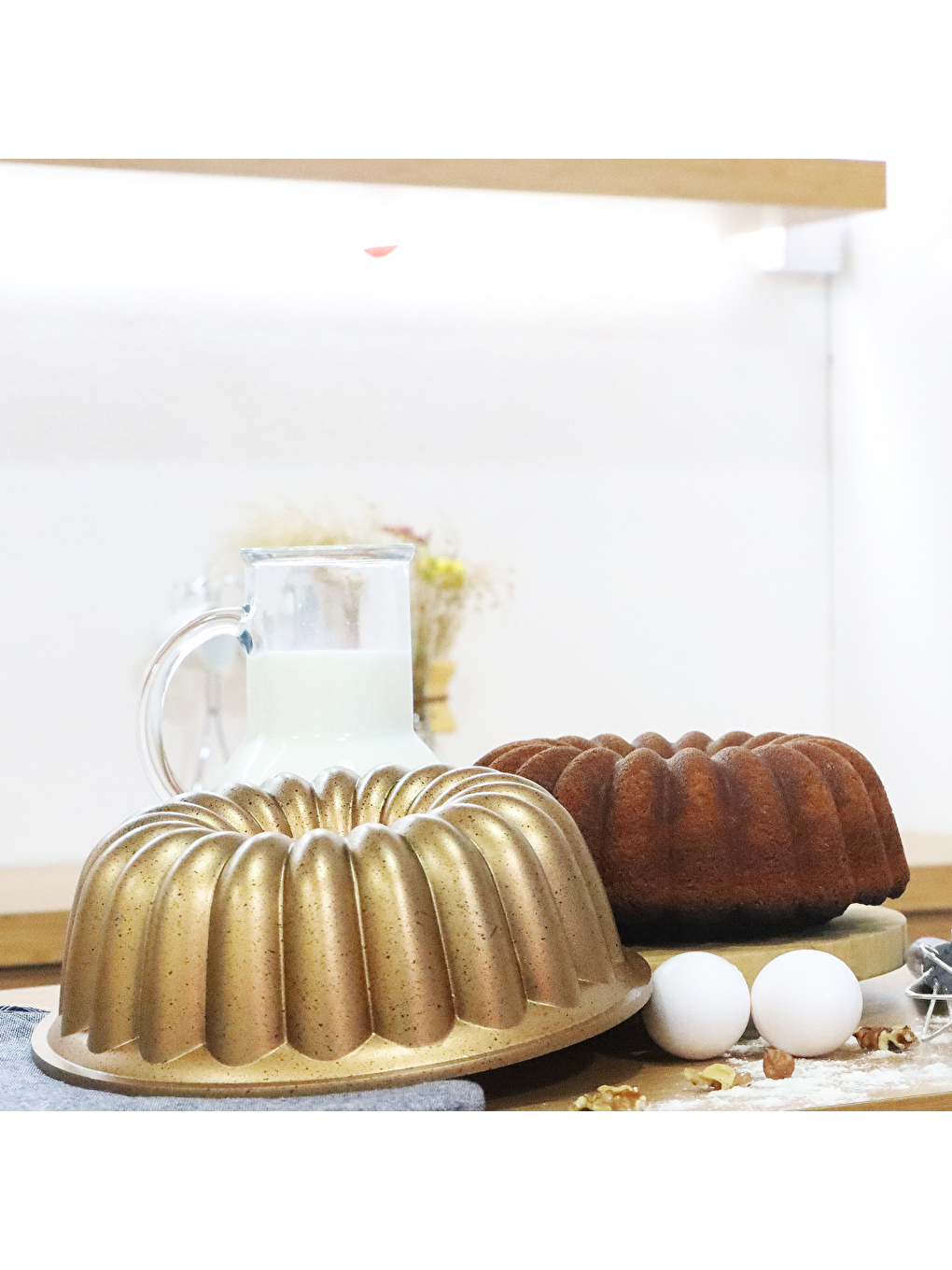 Serenk Kahverengi Fun Cooking Arya Alüminyum Döküm Granit Kaplama Kek Kalıbı 25 cm Sarı - 2