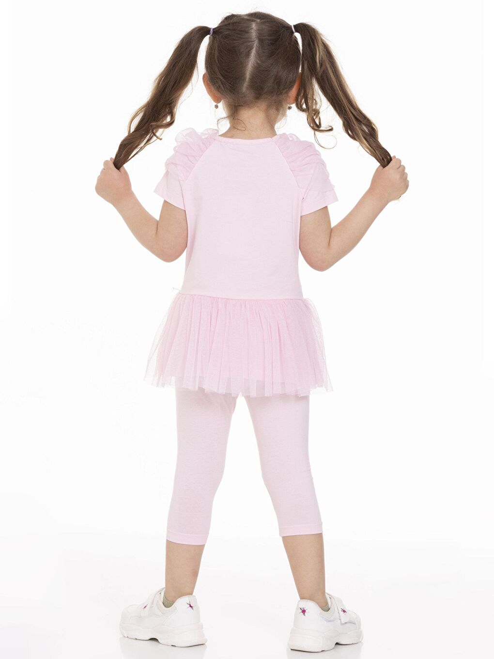 Pembe Positive Baskılı Taytlı Takım-2