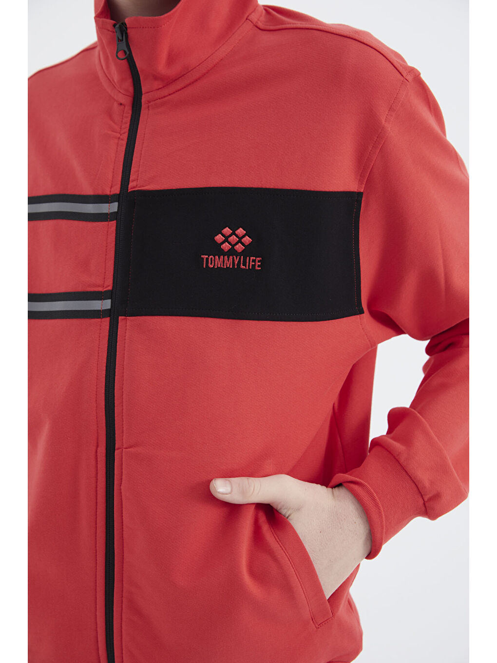 Kırmızı Fiesta Dik Yaka Erkek Çocuk Sweatshirt - 11183-6