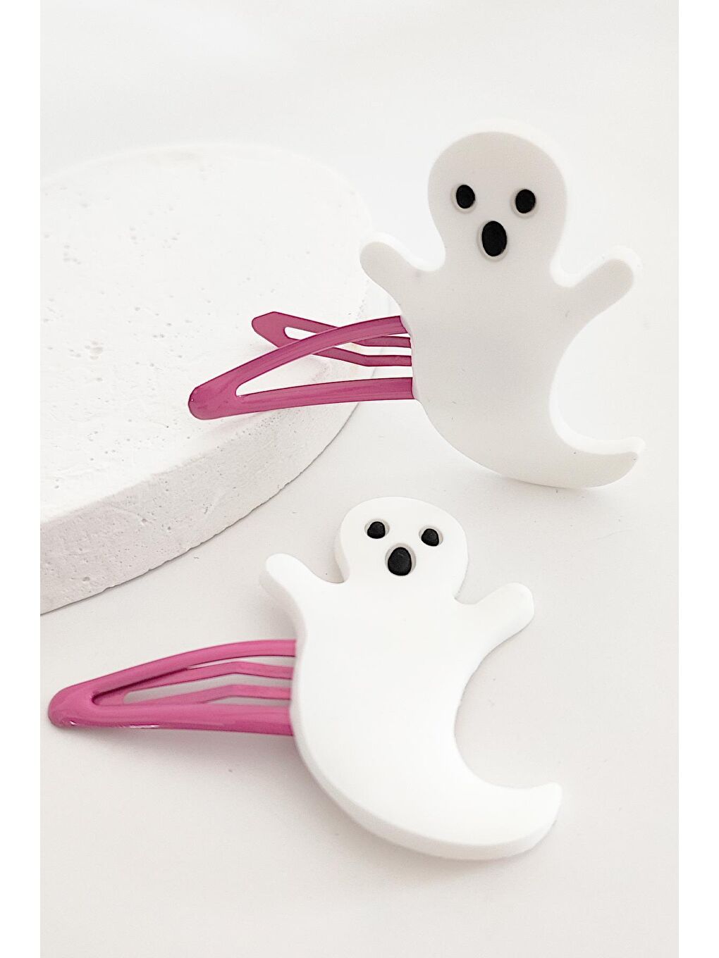 Fuşya Halloween Cadılar Bayramı Saç Tokası Pens 2'li Set-1