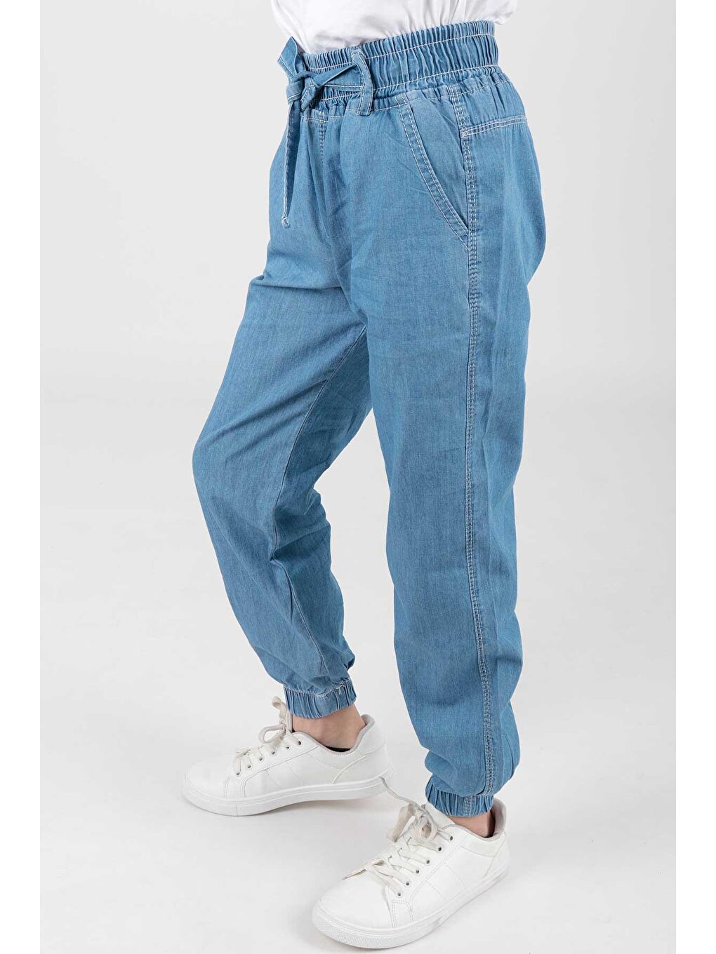 Mavi Kız Çocuk Lastik Paçalı Trend Pantolon Ak2389