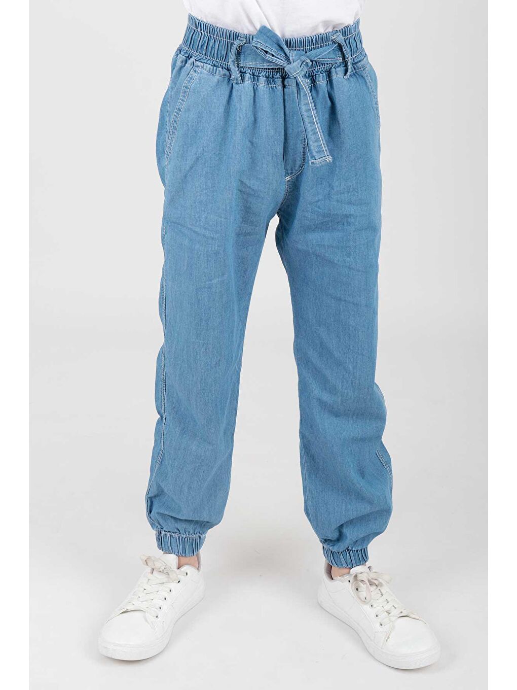 Mavi Kız Çocuk Lastik Paçalı Trend Pantolon Ak2389-1