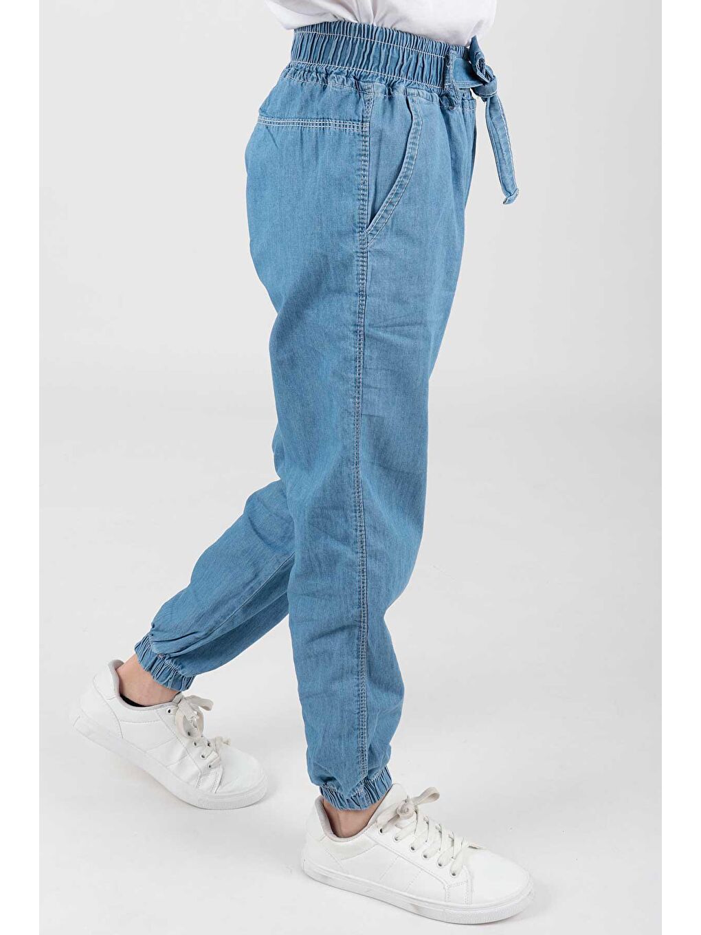 Mavi Kız Çocuk Lastik Paçalı Trend Pantolon Ak2389-2