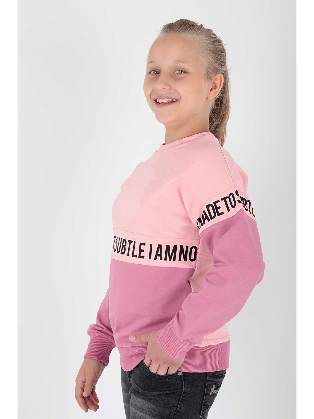 Pembe Kız Çocuk Subtle Baskılı Trend Sweat Ak15163