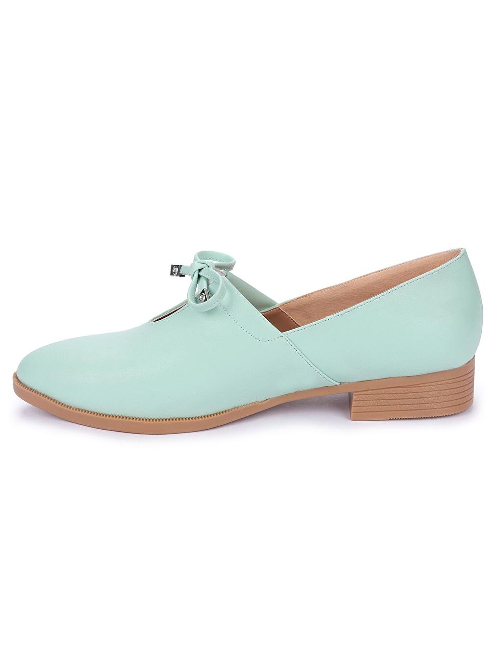 Yeşil Cilt Günlük Anatomik Kadın Günlük Babet Ayakkabı 8328-101-4