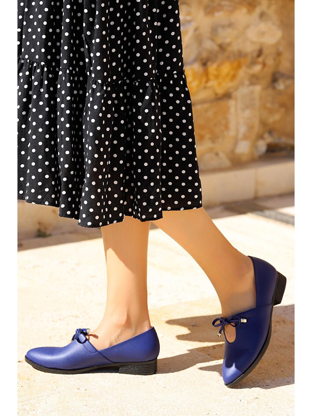 Mavi Cilt Günlük Anatomik Kadın Günlük Babet Ayakkabı 8328-101-1