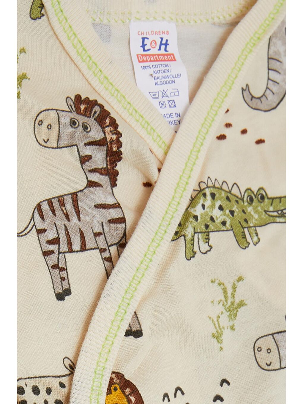 Ekru Erkek Bebek Hastane Çıkışı 5 li Sevimli Hayvancıklar Desenli Krem (3 Ay)-5