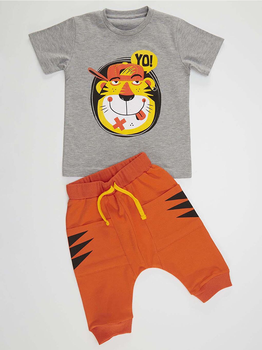 Denokids Karışık Yo Kaplan Erkek Çocuk T-Shirt Kapri Takım - 2