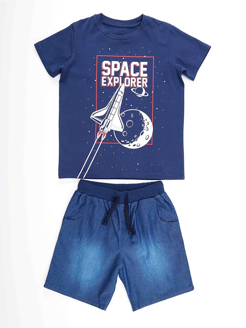 MSHB&G Lacivert Space Erkek Çocuk T-shirt Şort Takım - 2