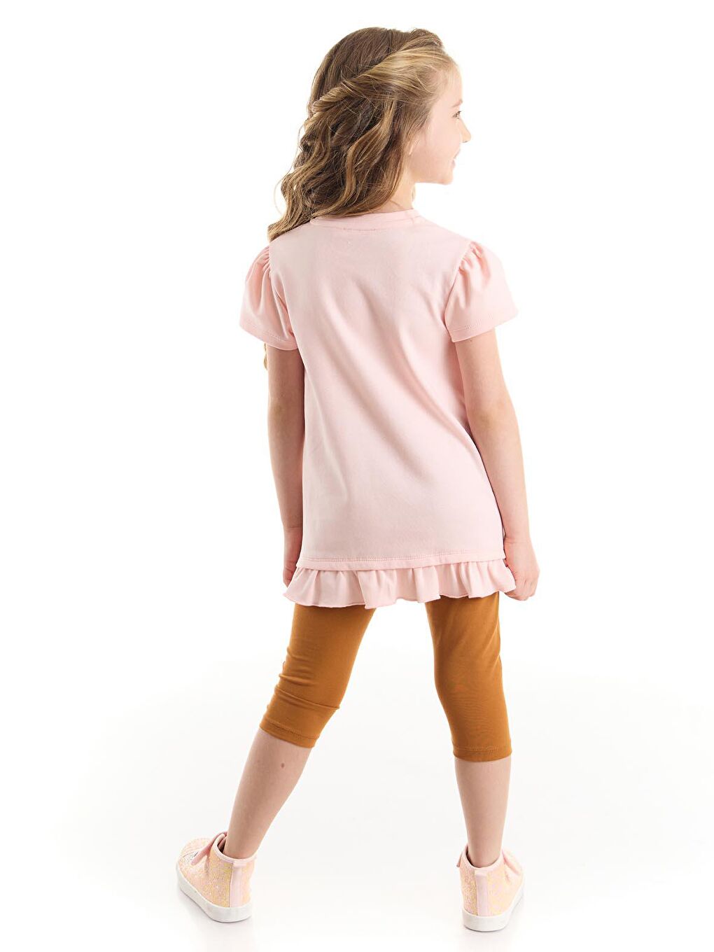 Karışık Yıldız Leopar Kız Tunik Tayt Takım-1