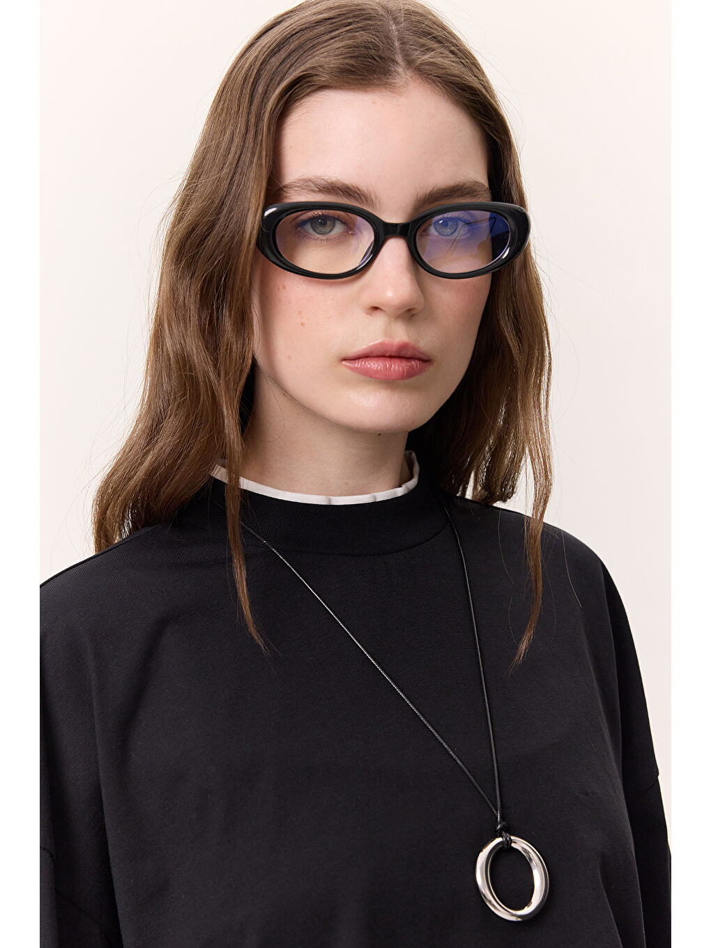 Kontrast Renkli Uzun Kollu Tshırt Siyah-2