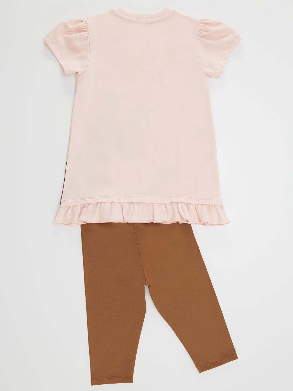 Karışık Yıldız Leopar Kız Tunik Tayt Takım-3