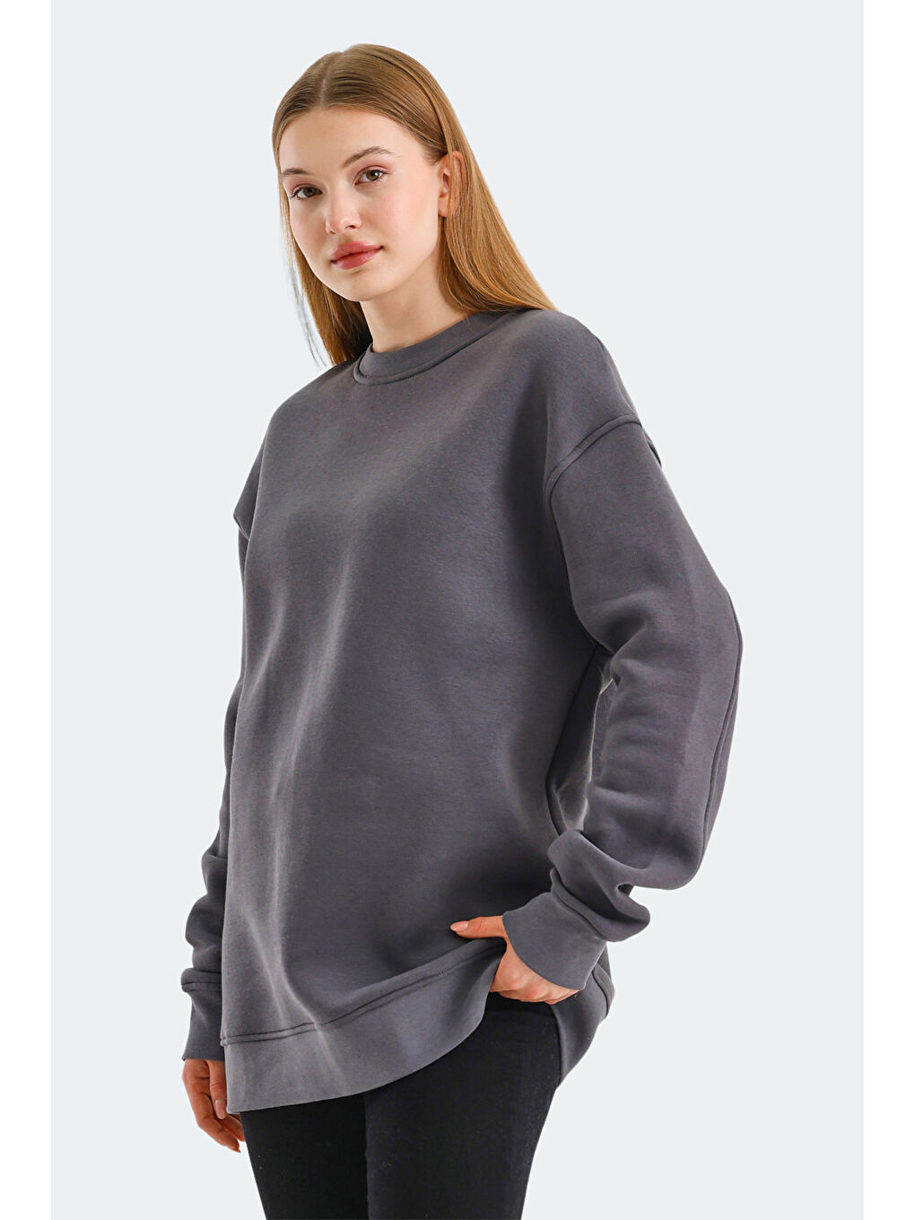 VADIM Kadın Koyu Gri Sweatshirt-4