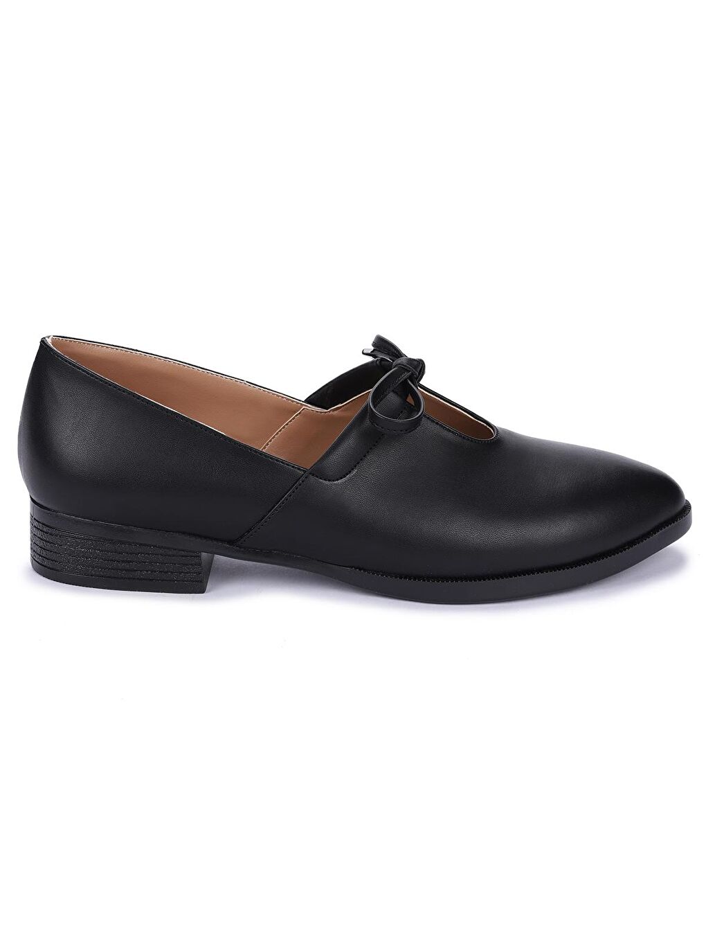 Siyah Cilt Günlük Anatomik Kadın Günlük Babet Ayakkabı 8328-101-3