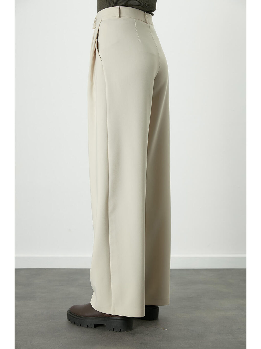 Dona Pileli Palazzo Pantolon Bej-6