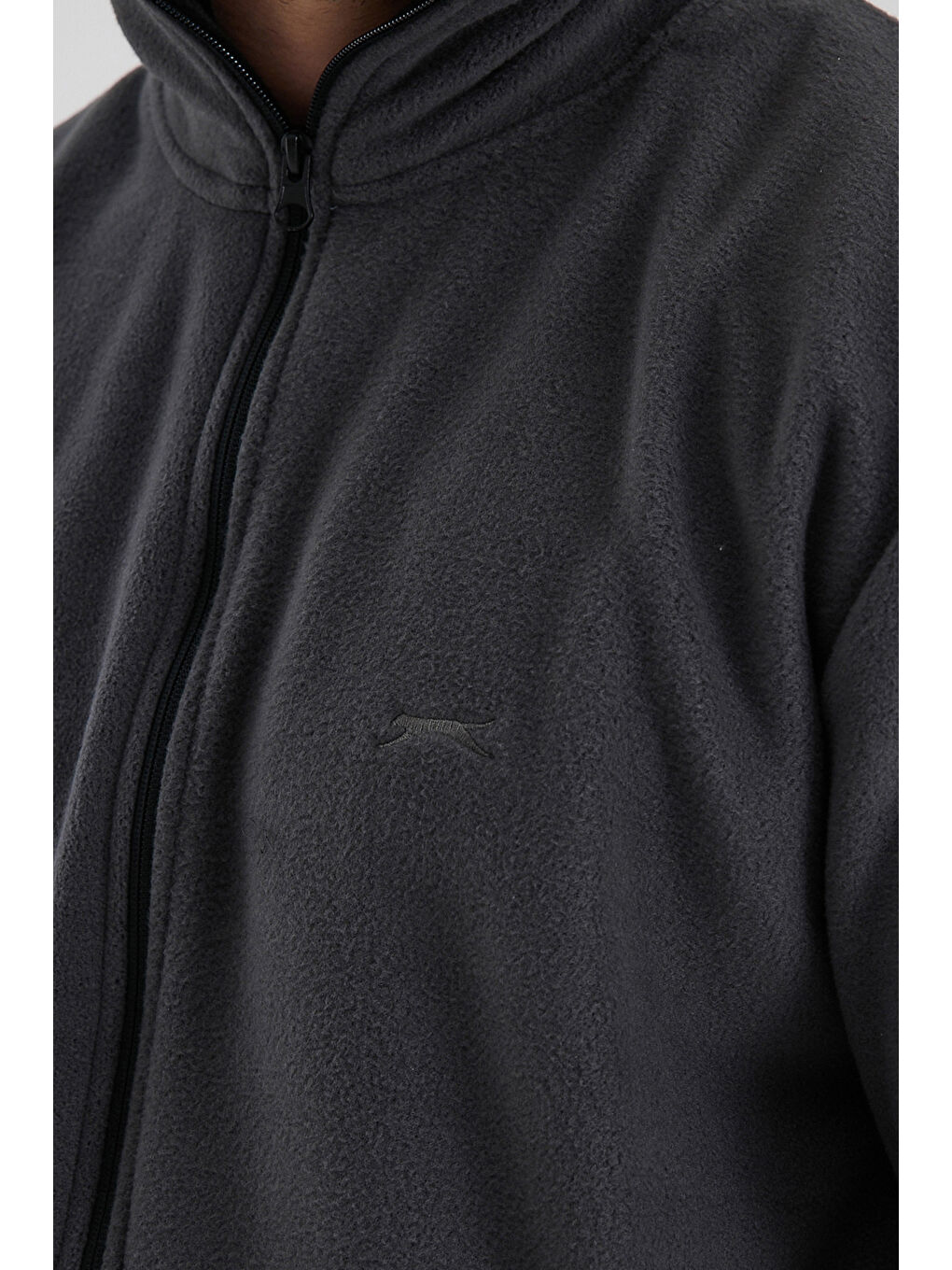 Erkek   Fermuarlı Sweatshirt Koyu Gri-3
