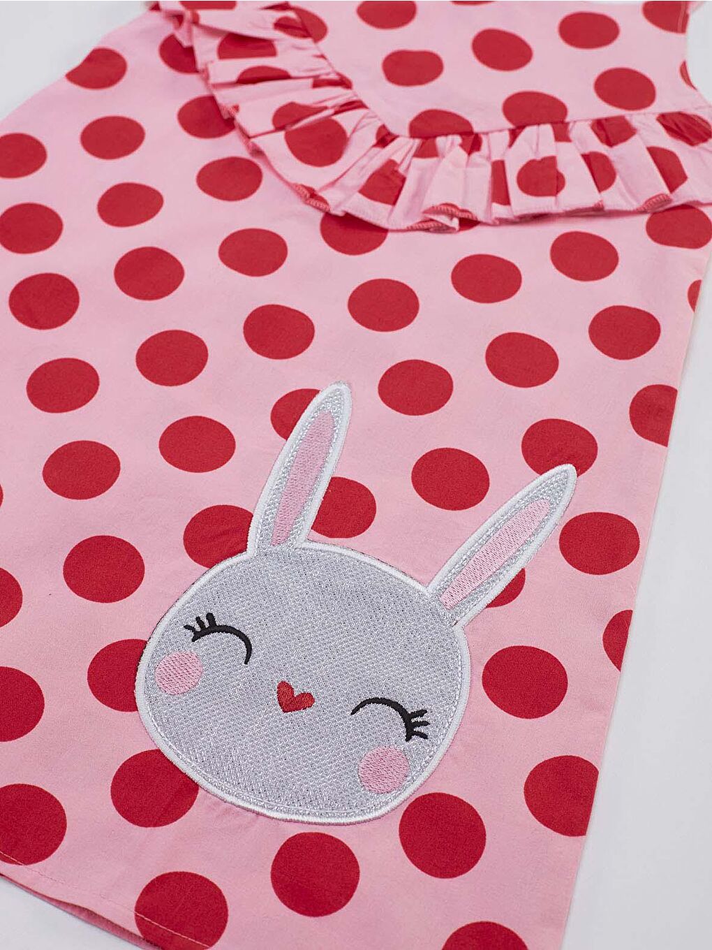 Denokids Pembe Puantiye Tavşan Kız Elbise - 4