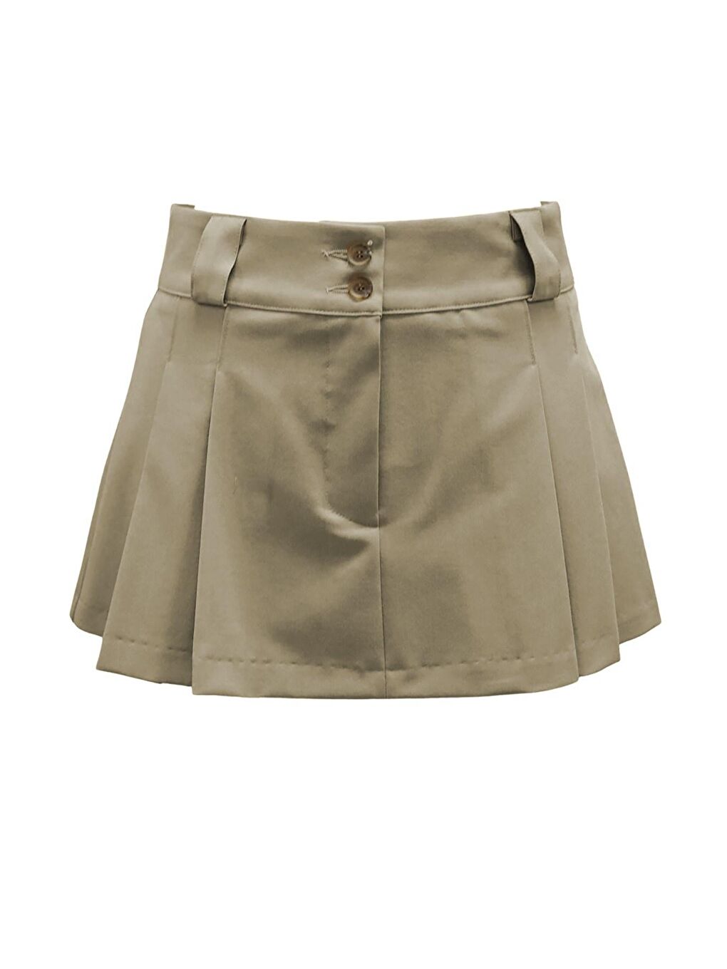 Kadın Bej Basic Pileli Mini Etek Mg1474-3