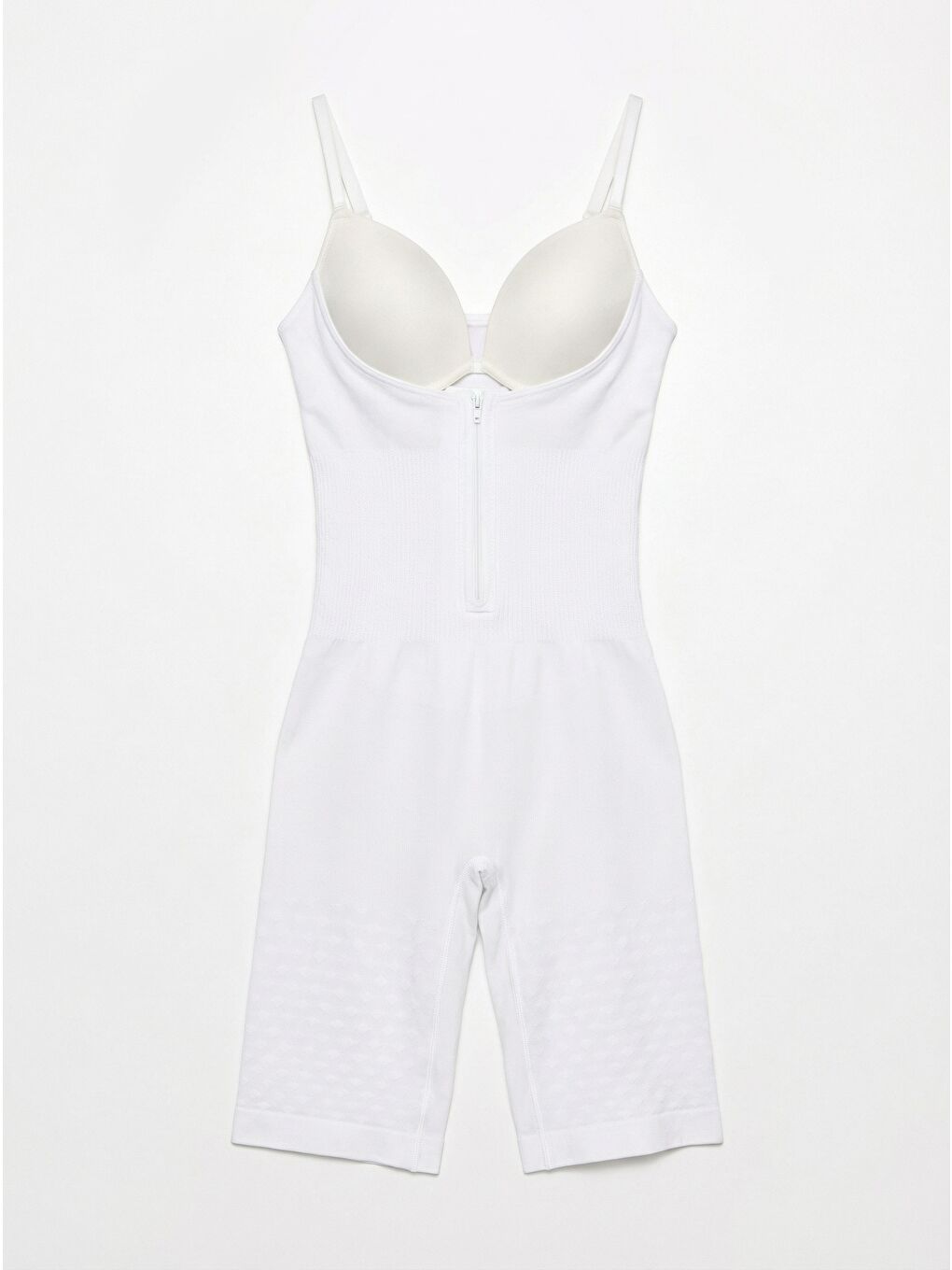 C12093 Kadın Önden Agraflı Seamless Göğsü Açık Paçalı Korse Beyaz