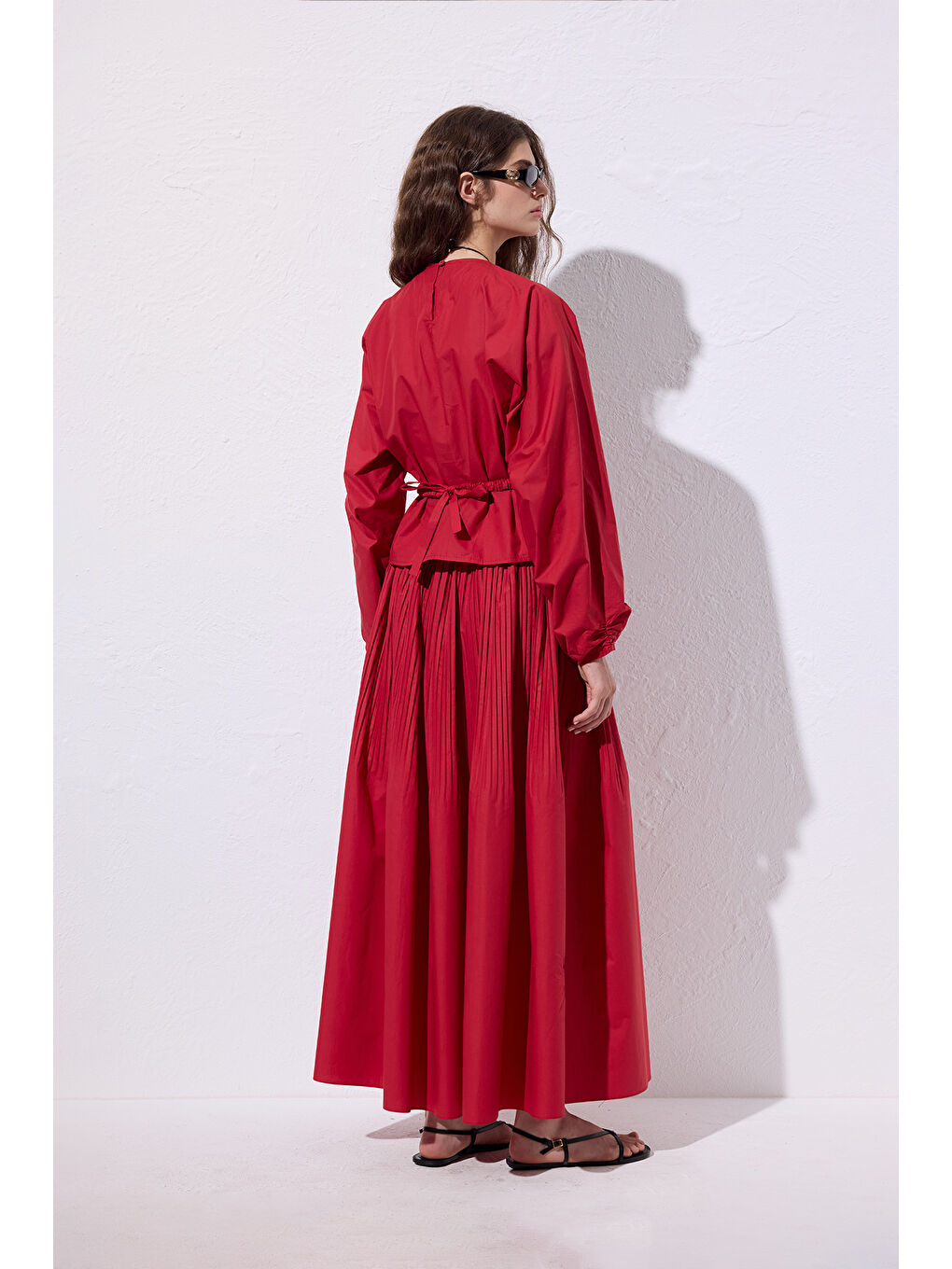 Bağlama Detaylı Kısa Bluz Kırmızı-7