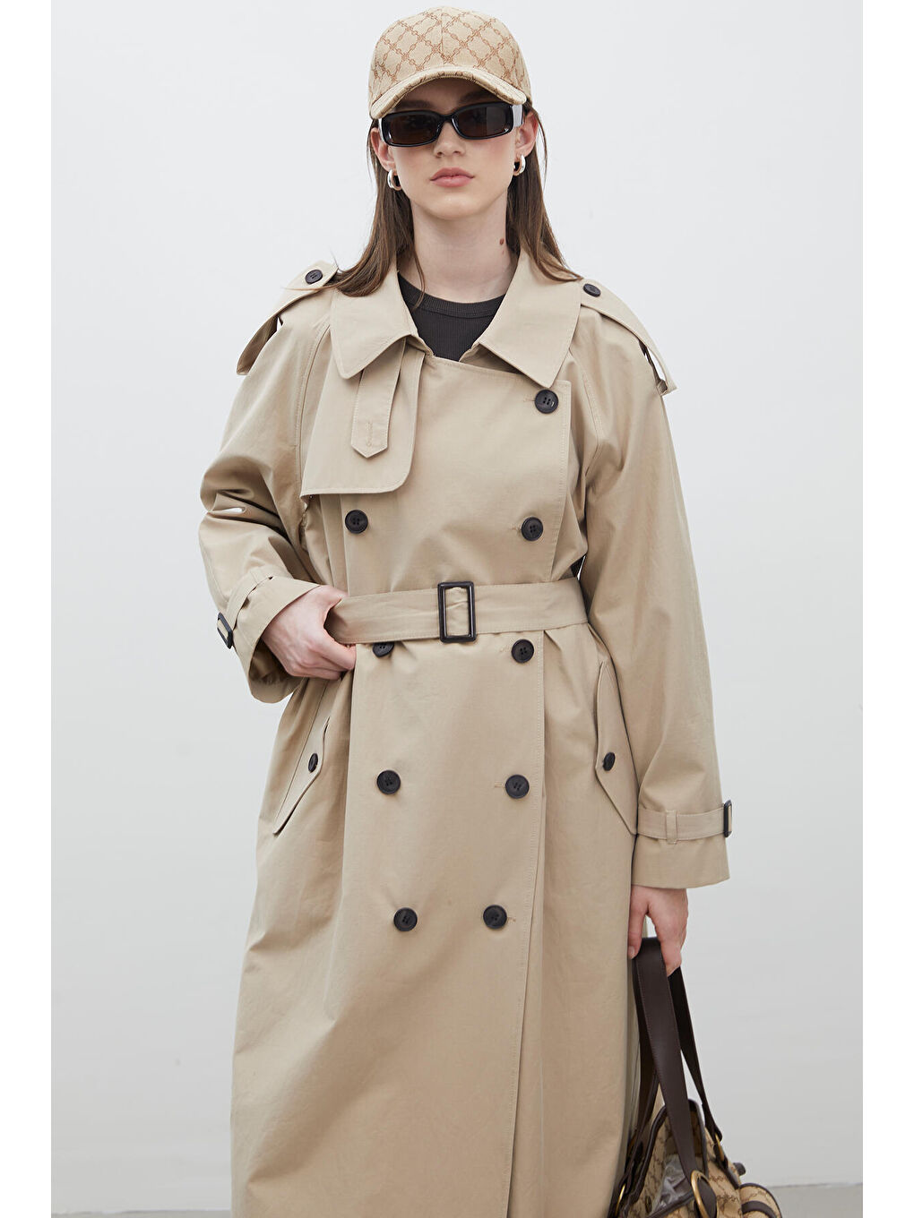 Kahverengi Kopenhag Oversize Trençkot Camel-3