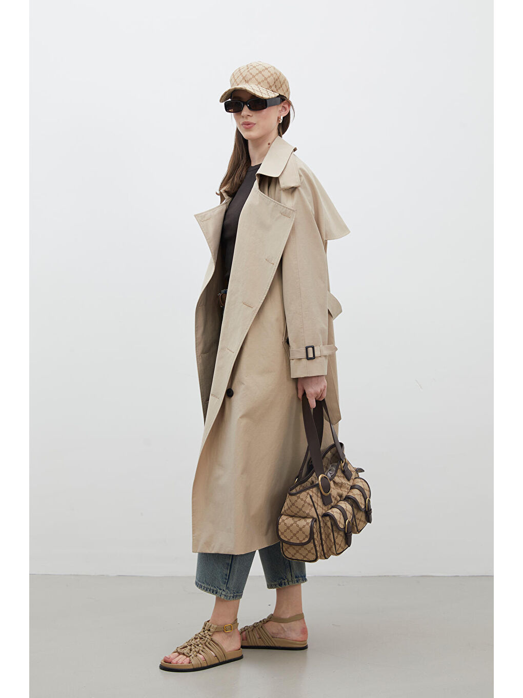 Kahverengi Kopenhag Oversize Trençkot Camel-5