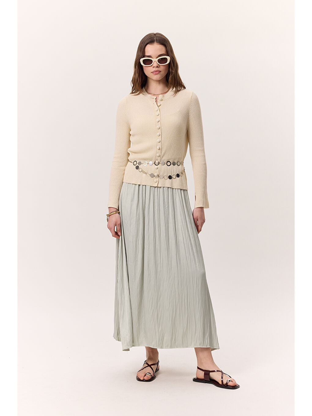 Turkuaz Crush Saten Etek Su Yeşili-2