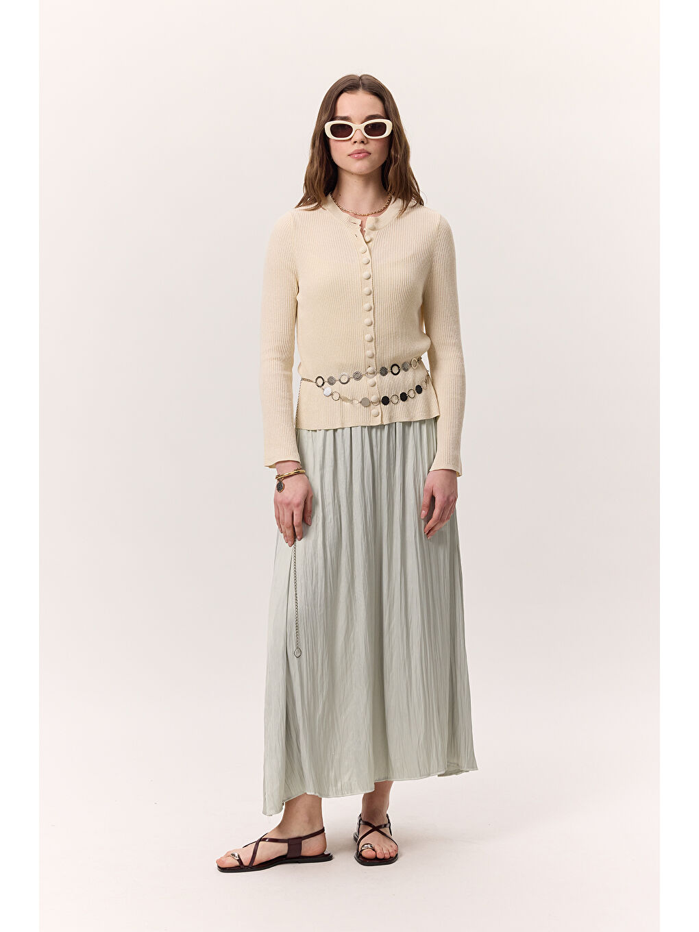 Turkuaz Crush Saten Etek Su Yeşili-3