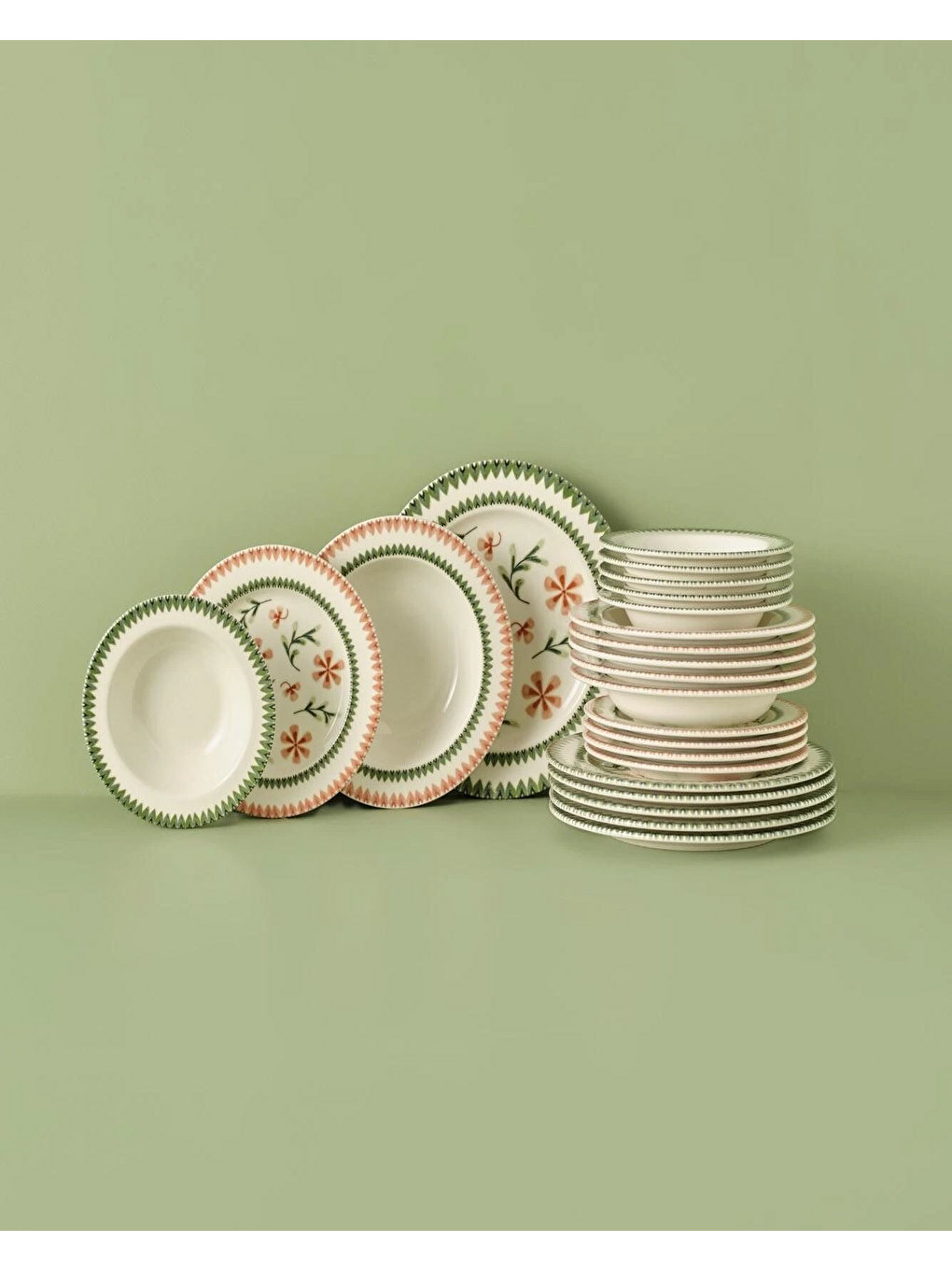 Karışık Flowers Stoneware 44 Parça Yemek Ve Kahvaltı Takımı-1