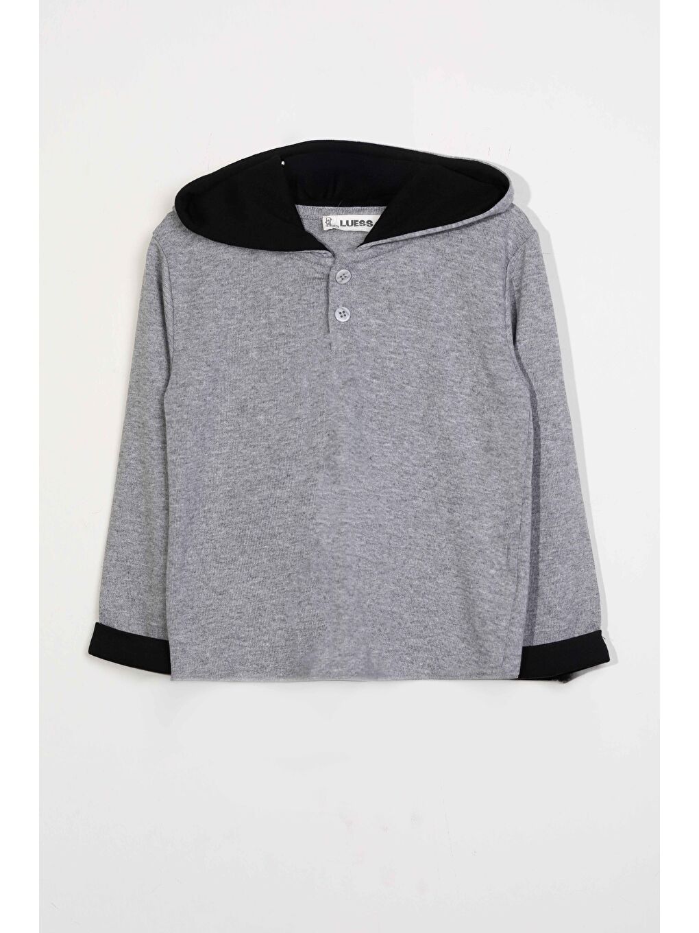 Erkek Çocuk Kapüşonlu Düğme Detaylı Mevsimlik Alt Üst Takım  Gri  3 4 Yaş 8 9 Yaş-1