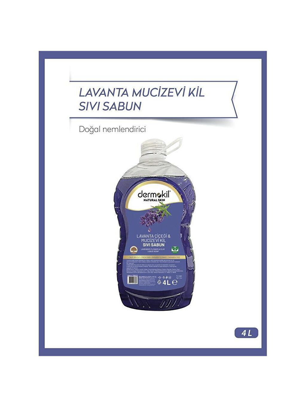 DERMOKIL Lavanta Çiçeği ve Mucizevi Kil Sıvı Sabun 4 lt - 1